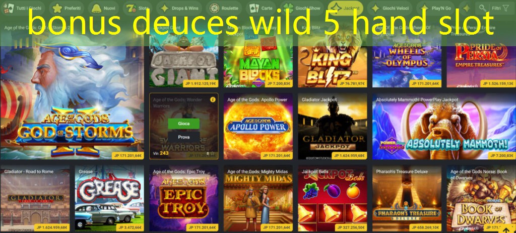 bonus deuces wild 5 hand slot